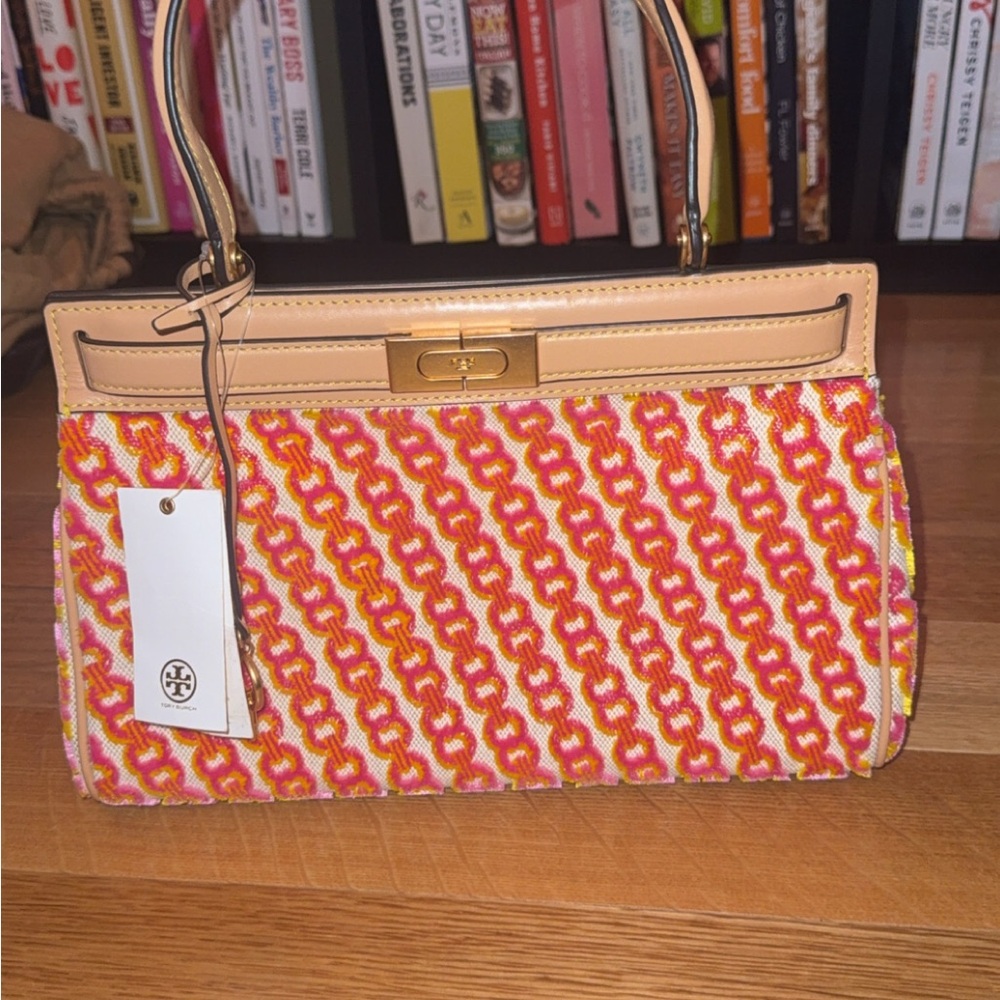 Tory Burch Lee Radziwill Satchel - Pink and Tan - Picture 4 of 10